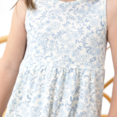 ANGEL DEAR Blue Calico Floral Tank Dress And Bloomer