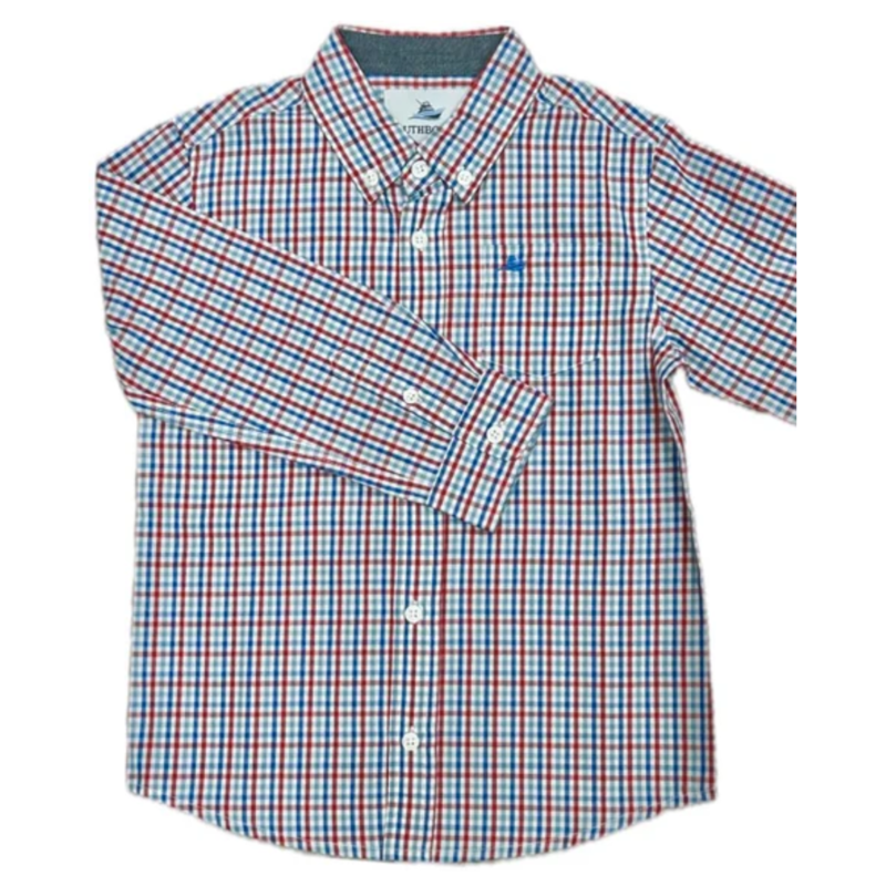 SOUTHBOUND LS DRESS SHIRT - RED/WHT/BLUE