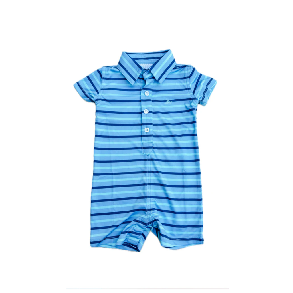 SOUTHBOUND POLO ROMPER - NAVY/CAPT BLUE/ICE