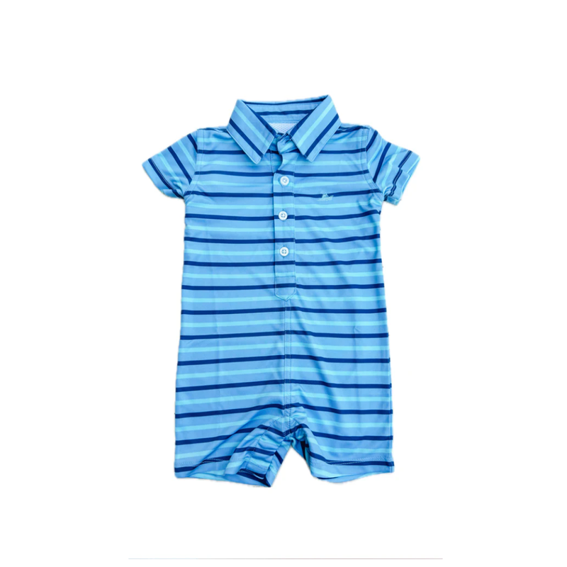 SOUTHBOUND POLO ROMPER - NAVY/CAPT BLUE/ICE