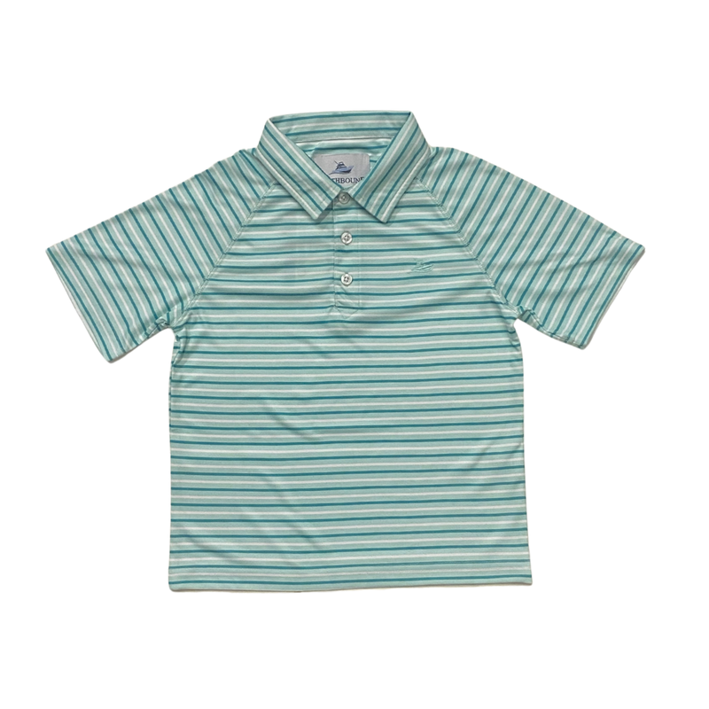 SOUTHBOUND BOYS POLO - DUSTY AQUA/CASCADE/WHT