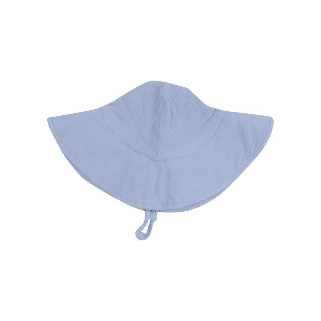 ANGEL DEAR Solid Muslin Dusty Blue Wide Brim Sunhat