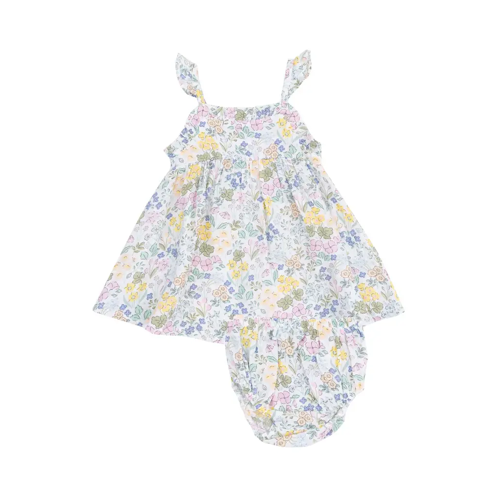 ANGEL DEAR Samantha Floral Ruffly Strap Top And Bloomer Set