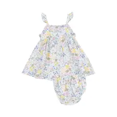 ANGEL DEAR Samantha Floral Ruffly Strap Top And Bloomer Set