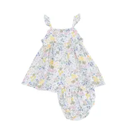 ANGEL DEAR Samantha Floral Ruffly Strap Top And Bloomer Set
