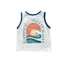 BABYSPROUTS BOY'S TANK & HAREM SHORTS HAPPINESS COMES IN WAVES