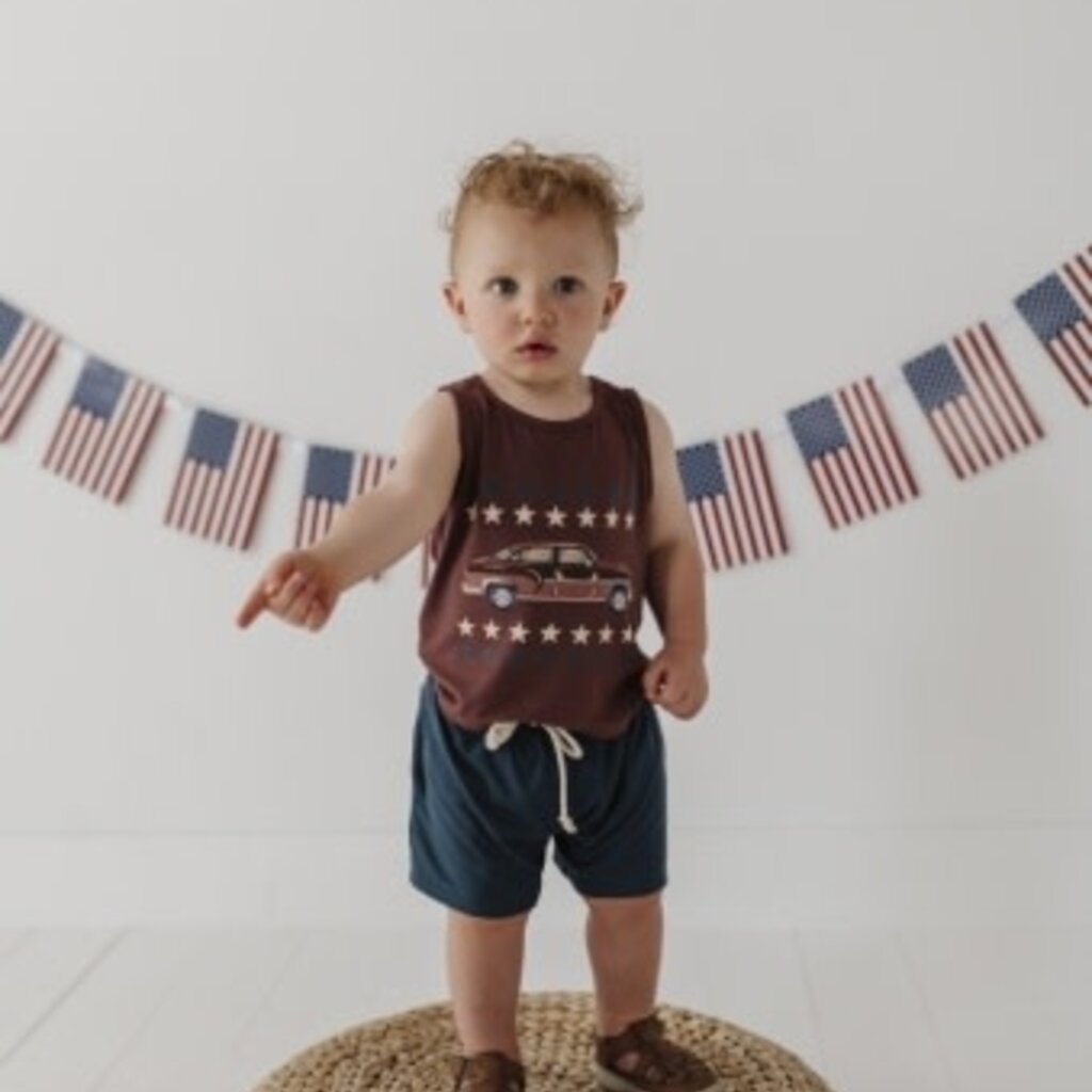 BABYSPROUTS BOY'S TANK & HAREM SHORTS HAPPINESS COMES IN WAVES