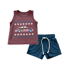 BABYSPROUTS HOT ROD TANK & HARLEM W/NAVY SHORT
