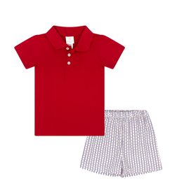 LULLABY SET PARKER POLO RED W/STEWART SHORT ALL AMERICAN