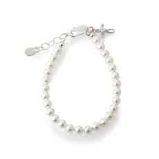 CHERISHED MOMENTS LACEY -SS PEARL CROSS BRACELET