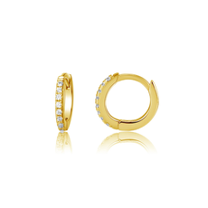 CHERISHED MOMENTS 14K GOLD HUGGIE EARRINGS