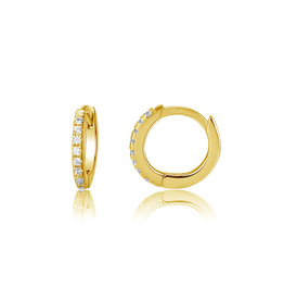 CHERISHED MOMENTS 14K GOLD HUGGIE EARRINGS