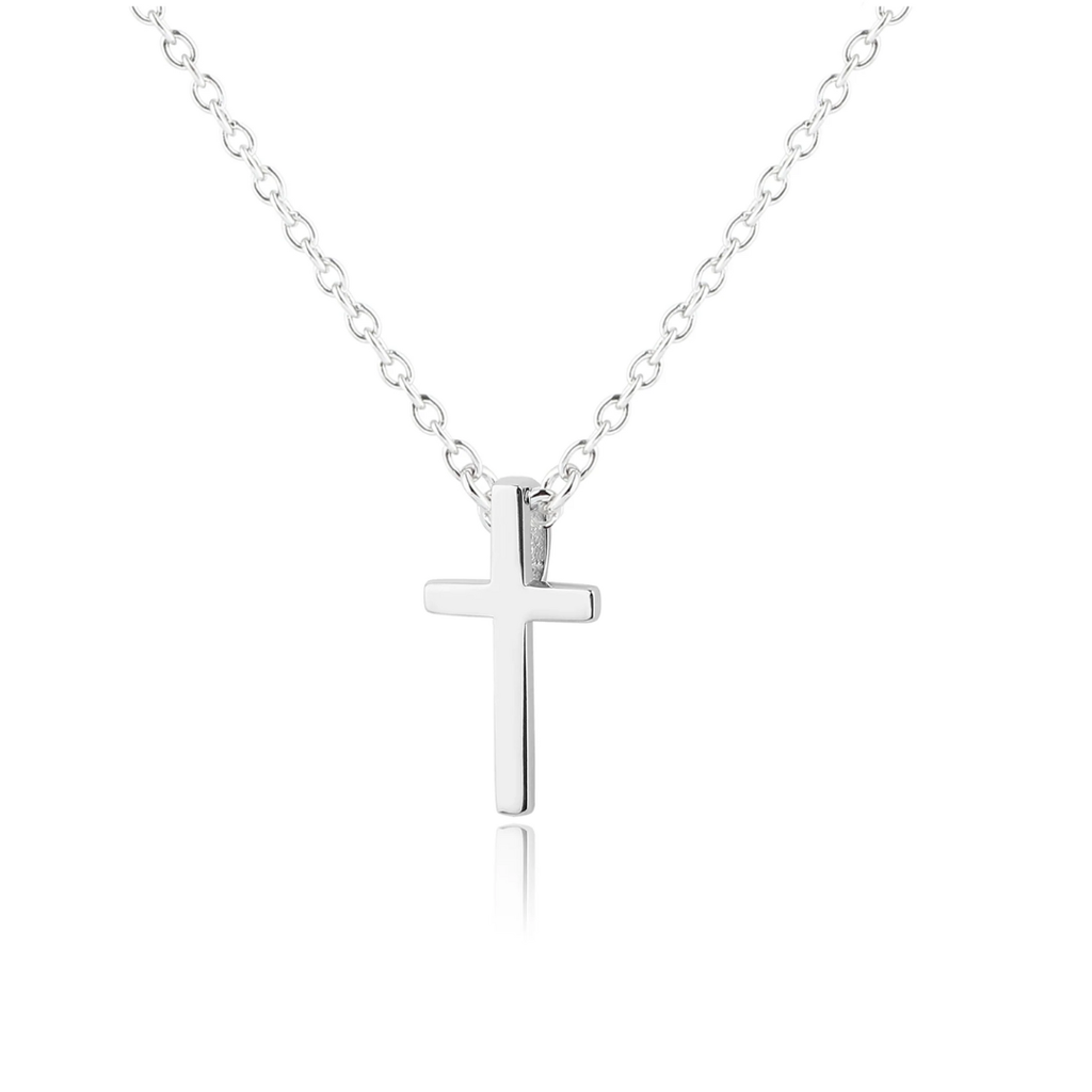 CHERISHED MOMENTS STERLING SILVER CROSS CHARM NECKLACE 14 IN