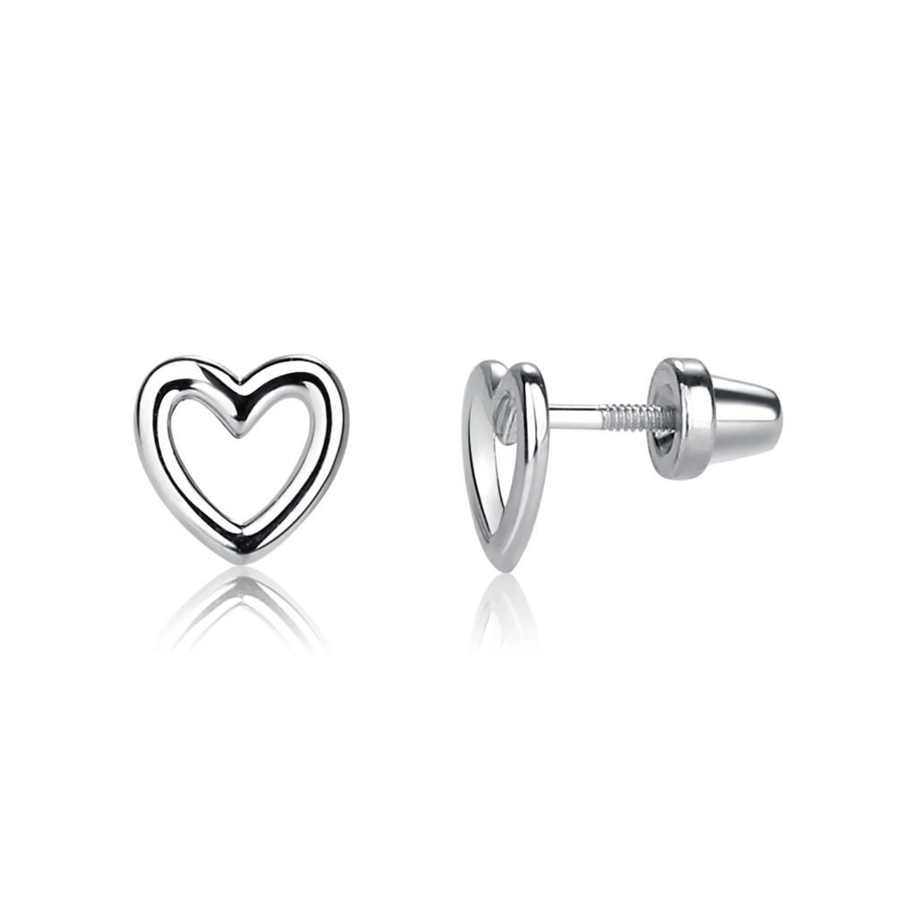 CHERISHED MOMENTS STERLING SILVER HOLLOW HEART EARRINGS
