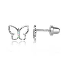 CHERISHED MOMENTS SS RAINBOW BUTTERFLY EARRINGS