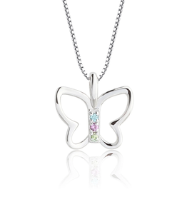 CHERISHED MOMENTS STERLING SILVER BUTTERFLY NECKLACE 14 IN
