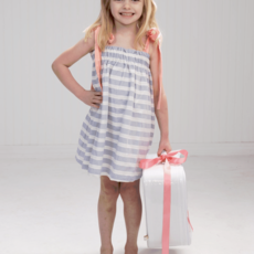 The Oaks Apparel Lola Blue and White Stripe Dress