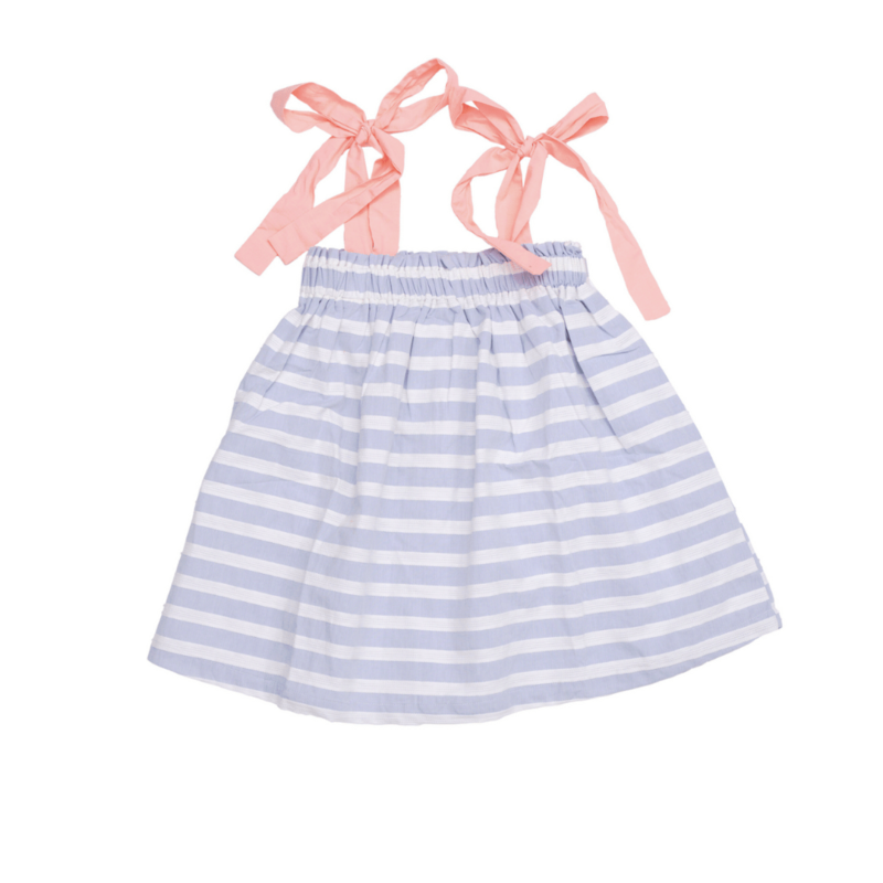 The Oaks Apparel Lola Blue and White Stripe Dress