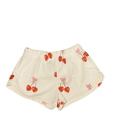 FLOWERS BY ZOE OFF WHITE SHORT W/ALL OVER CHERRIES