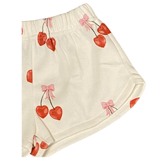 FLOWERS BY ZOE OFF WHITE SHORT W/ALL OVER CHERRIES