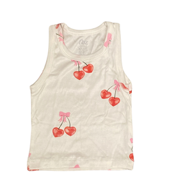 FLOWERS BY ZOE OFF WHITE TOP W/CHERRY BOWS