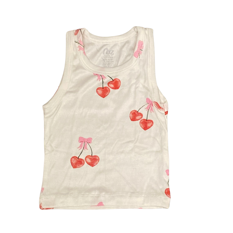 FLOWERS BY ZOE OFF WHITE TOP W/CHERRY BOWS
