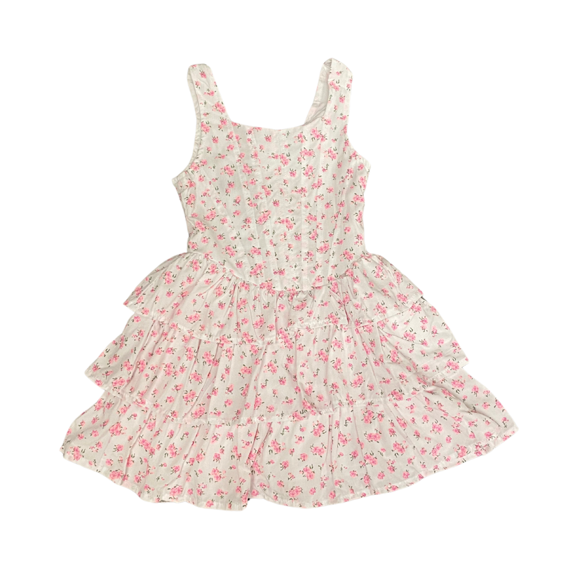 FLOWERS BY ZOE WHITE DRESS W/MINI LIBERTY V