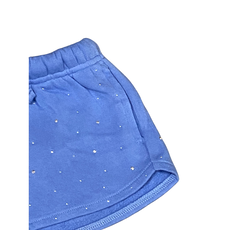 FLOWERS BY ZOE SHORT BLUE W/SILVER STUDS