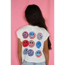 SWEET SOUL TWEEN CHILLIN IN THE USA EMB SLEEVELESS SHIRT