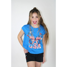 PAPER FLOWER DISTRESSED BUTTERFLY USA SHIRT