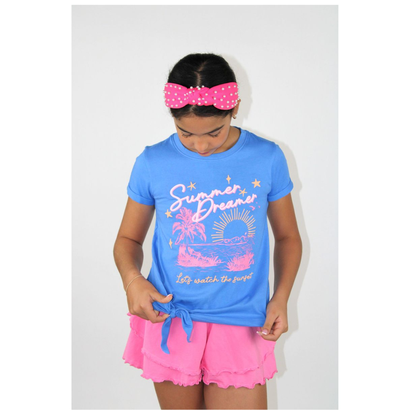 PAPER FLOWER SUMMER DREAMER FRONT KNOT T-SHIRT