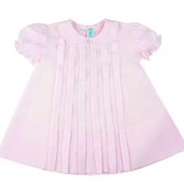 FELTMAN BROTHERS LACE INLAY PLEATED DRESS