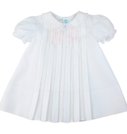 FELTMAN BROTHERS LACE INLAY PLEATED DRESS
