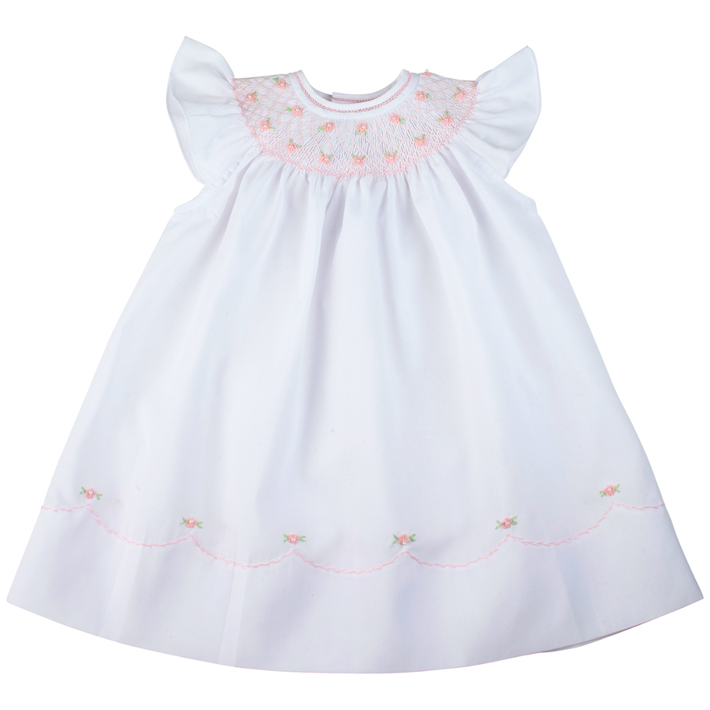 FELTMAN BROTHERS PEARL FLOWER FLY SLEEVE BISHOP DRESS