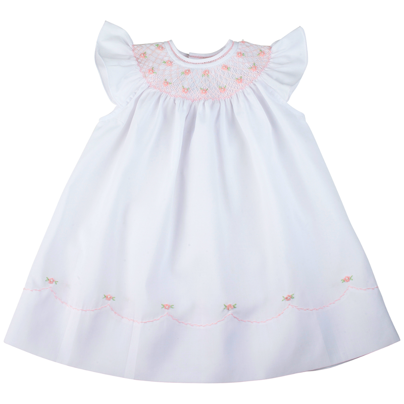 FELTMAN BROTHERS PEARL FLOWER FLY SLEEVE BISHOP DRESS
