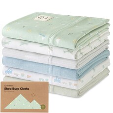 KEABABIES 6-PK SHEA BURP CLOTHS/VESSELS