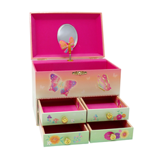 Medium Musical Jewelry Box - Rainbow Butterfly