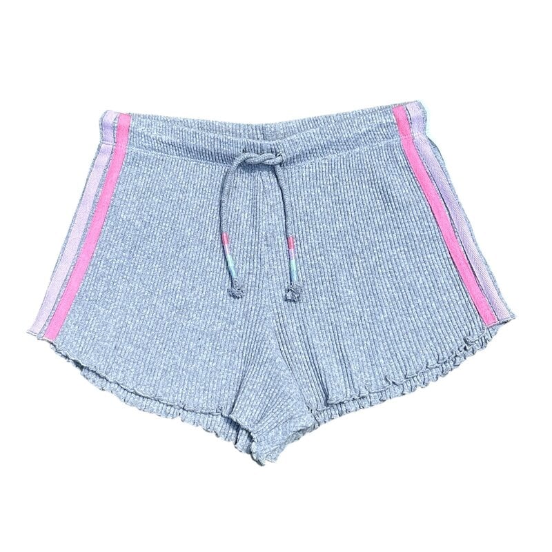 PAPER FLOWER SIDE COLOR TAPING WAFFLE SHORT-HEATHER GREY