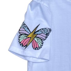 PAPER FLOWER BUTTERFLY EMBOIDERY SHIRT-WHITE