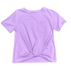PAPER FLOWER KNOT AND FRONT POCKET T-SHIRT-ORCHID BOUQUET
