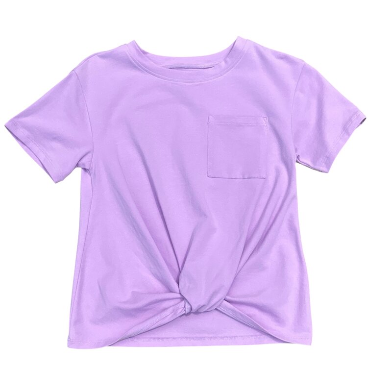 PAPER FLOWER KNOT AND FRONT POCKET T-SHIRT-ORCHID BOUQUET