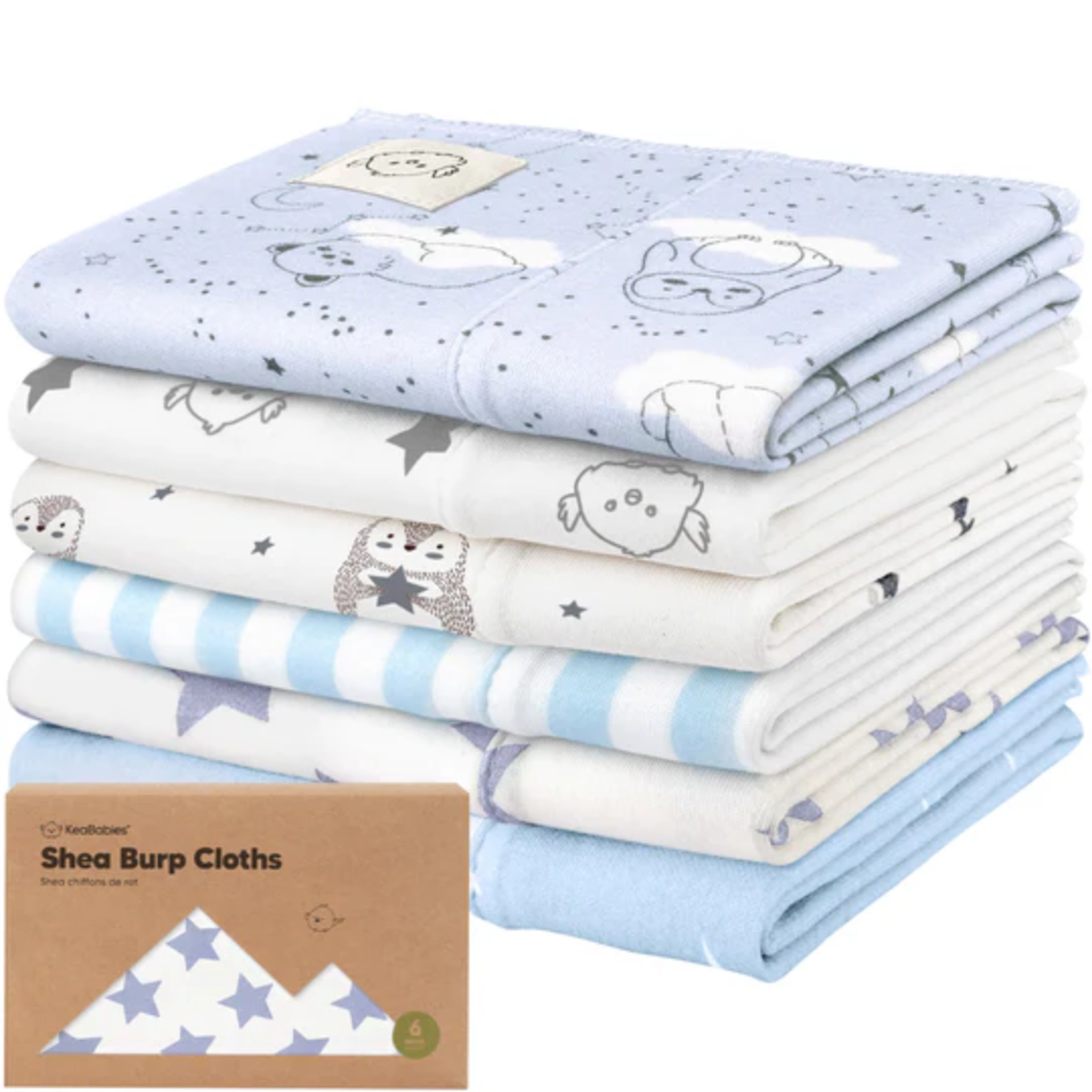 KEABABIES 6-PK SHEA BURP CLOTHS/CONSTELLATION