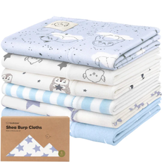 KEABABIES 6-PK SHEA BURP CLOTHS/CONSTELLATION
