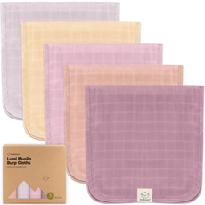 KEABABIES 5PK LUMI MUSLIN BURP CLOTHS/LAVENDER