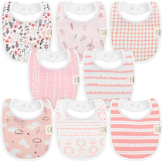 KEABABIES 8-PACK URBAN DROOL BIBS/SWEET CHARM