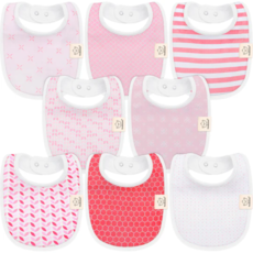 KEABABIES 8-PACK URBAN DROOL BIBS/BLUSH
