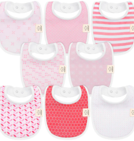 KEABABIES 8-PACK URBAN DROOL BIBS/BLUSH