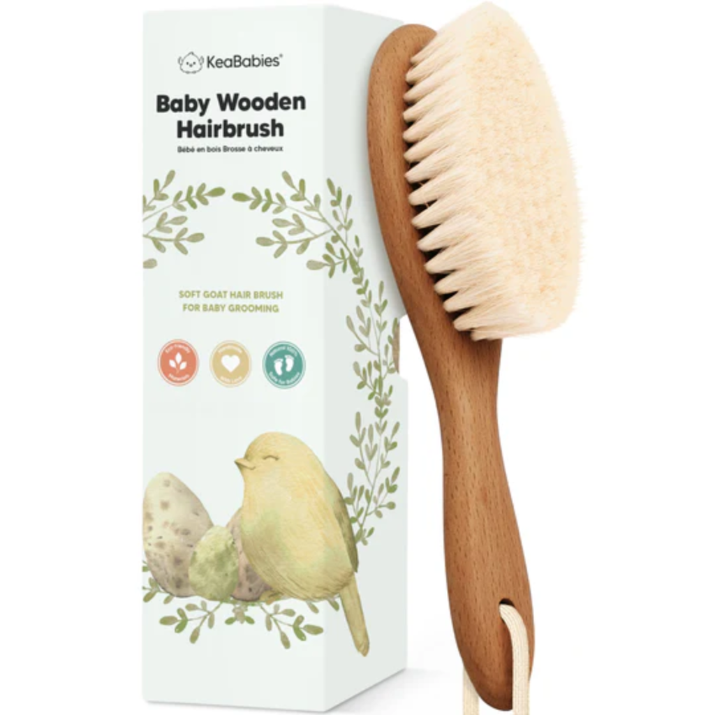 KEABABIES BABY HAIR BRUSH/WALNUT