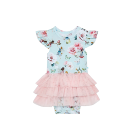 Posh Peanut Inc MELINDA-RUFFLED TULLE TIERED BODYSUIT DRESS