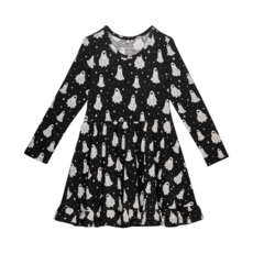 Posh Peanut Inc Ghostly - Long Sleeve Ruffled Twirl Dress